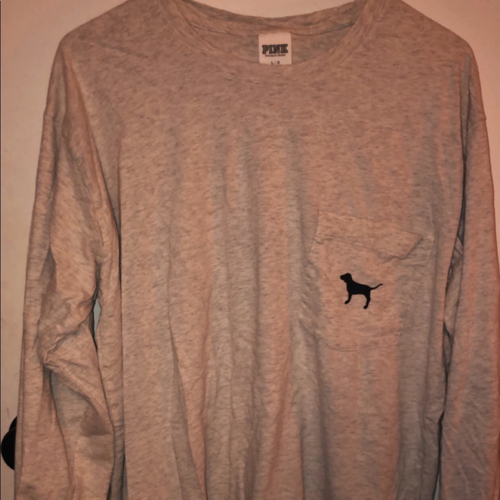 PINK off white long sleeve shirt